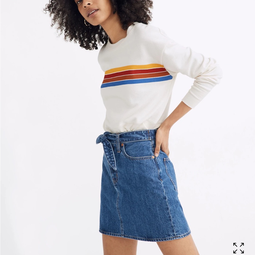 Madewell Rigid Denim Straight Mini Skirt in Haydel Tie-Waist Edition 26 new - Picture 3 of 10